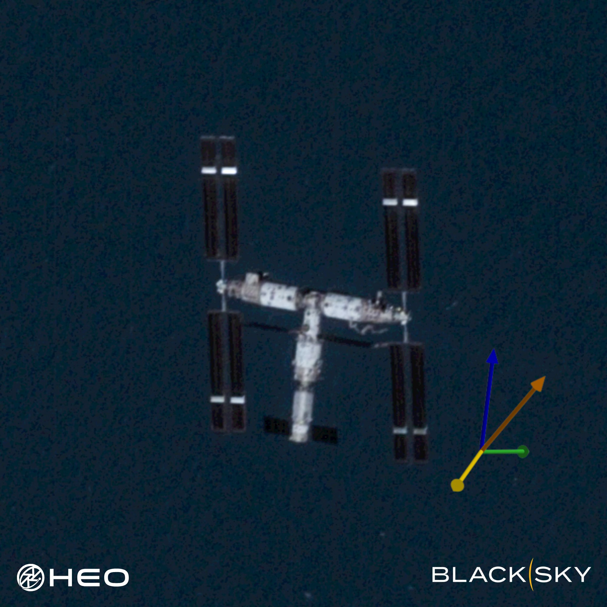 HEO和BlackSky合作拍摄的中国空间站，确实挺清楚的……