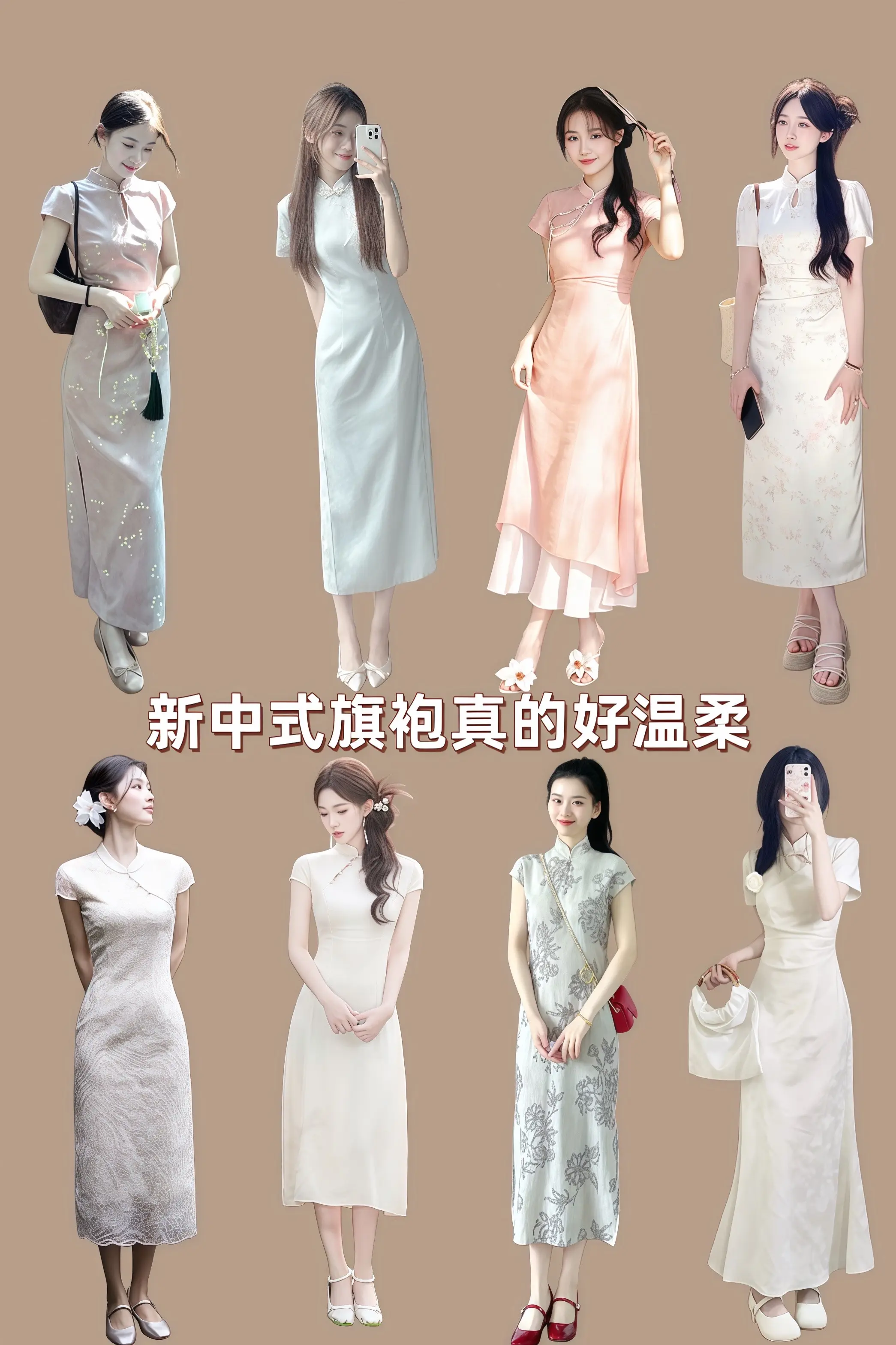 新中式旗袍真的好温柔 国风美学 东方美学 新中式穿搭 复古国风