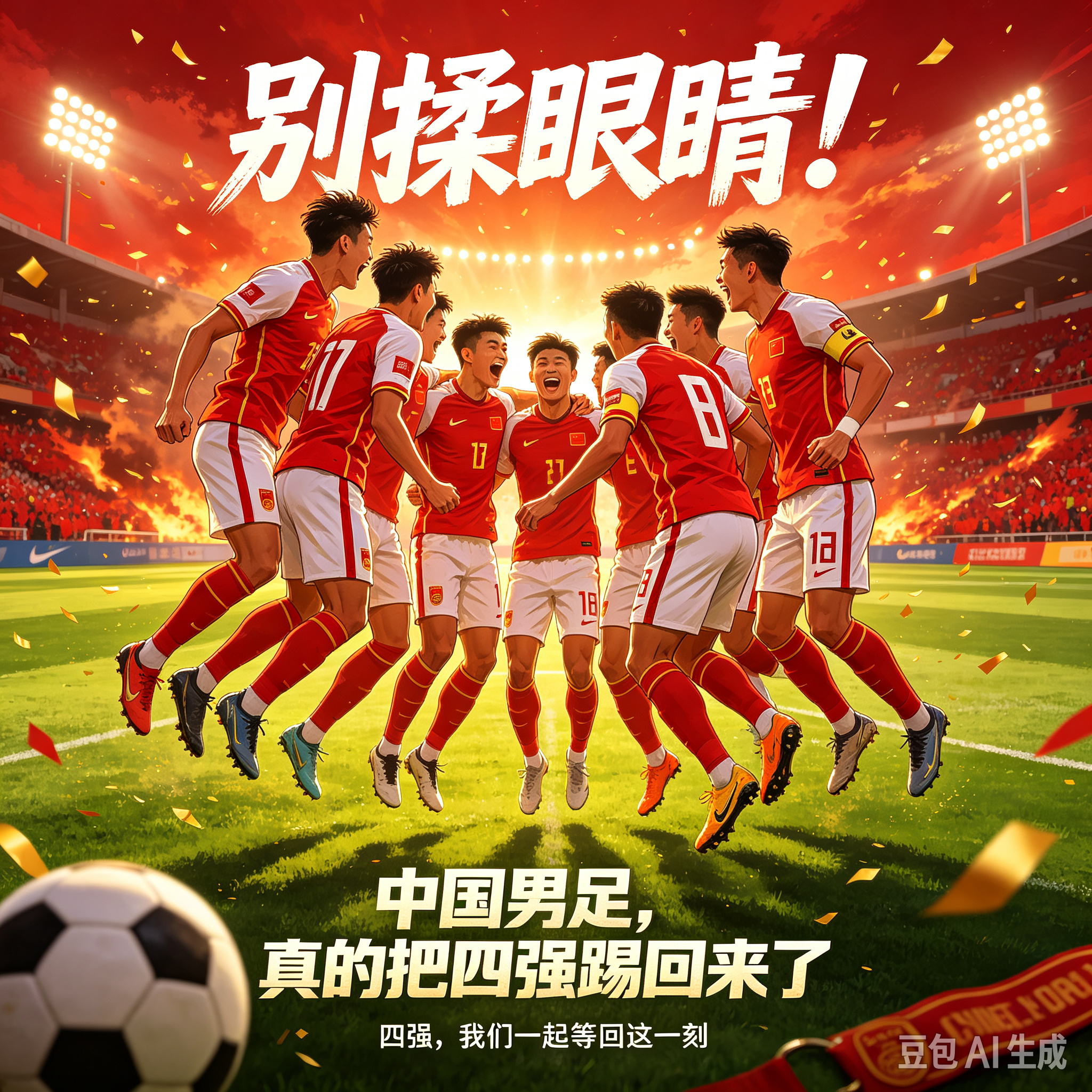 别揉眼睛！中国男足，真的把“四强”踢回来了3:0，泰国队被按在名古屋的雨里。当胡荷韬抽射破门、张玉宁