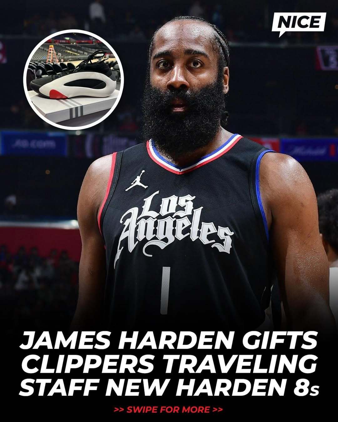 快船记者FarbodEsnaashari发文致敬哈登：“哈登在快船队期间为球队