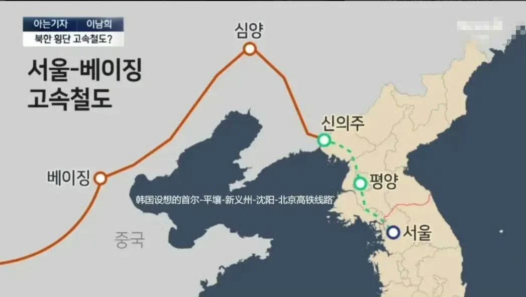 韩国提出了，想修一条跨境高铁连接首尔-平壤-丹东-沈阳-北京在内的诸多城市，这样