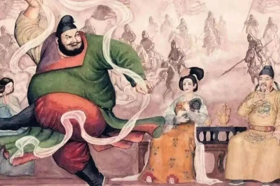 安禄山被杀前夜，召小妾段氏服侍，段氏提醒：陛下可要小心了。公元703年，营州