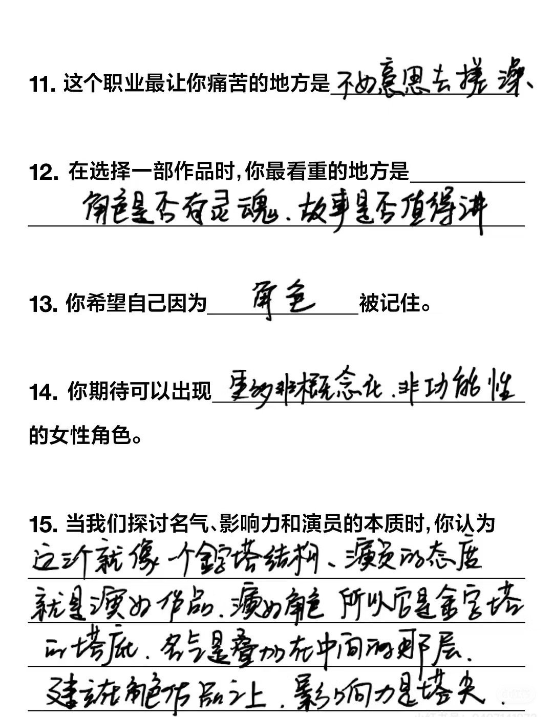 辛芷蕾的这个VOGUE问卷采访写的真的很好幽默，思想前卫，主体意识强，言之有物，
