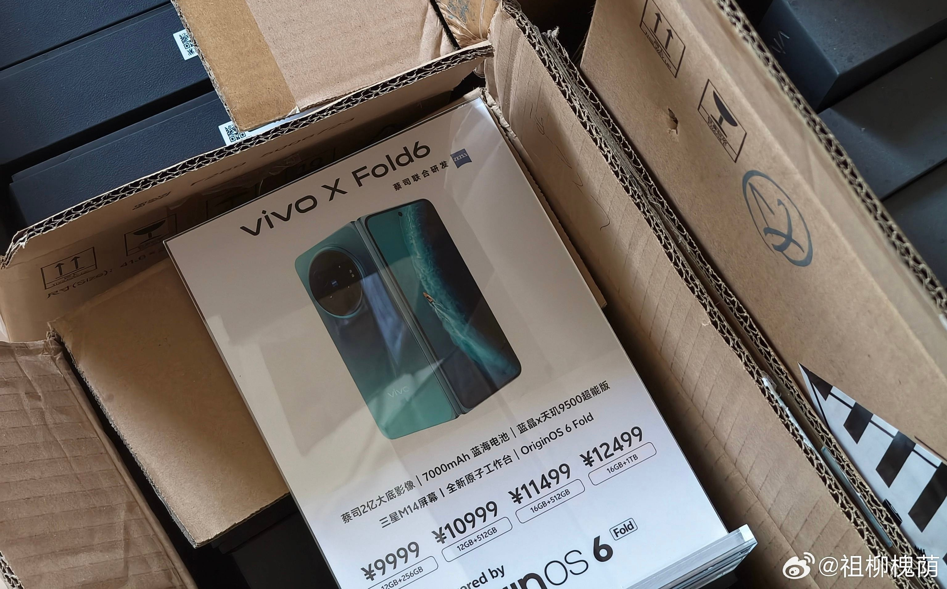 网传的vivoXFold6的价格12+256G9999元12+512G