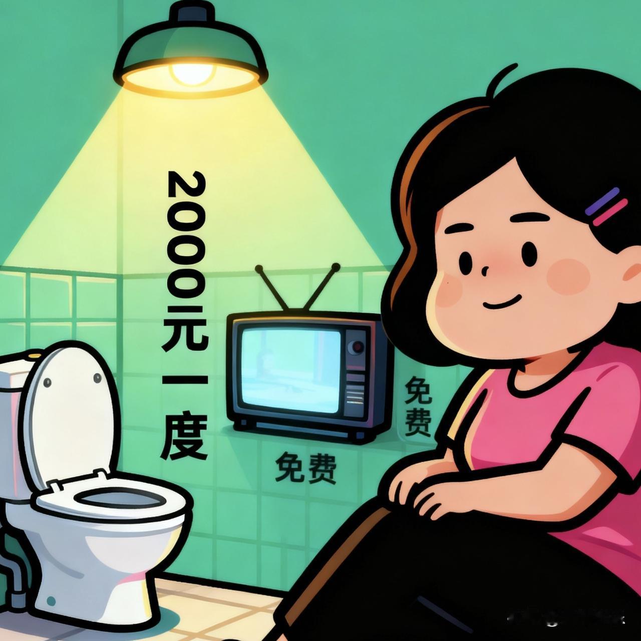 在我妈眼里，电费这事儿简直是“双标现场”。我要是忘了关厕所灯，哪怕就开了一晚上，