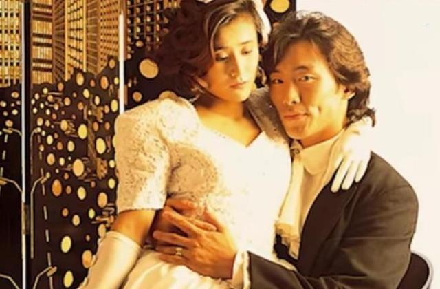 1991年，郑浩南与大岛由加利的结婚照，两人在1990年因为在影视作品中合作而相