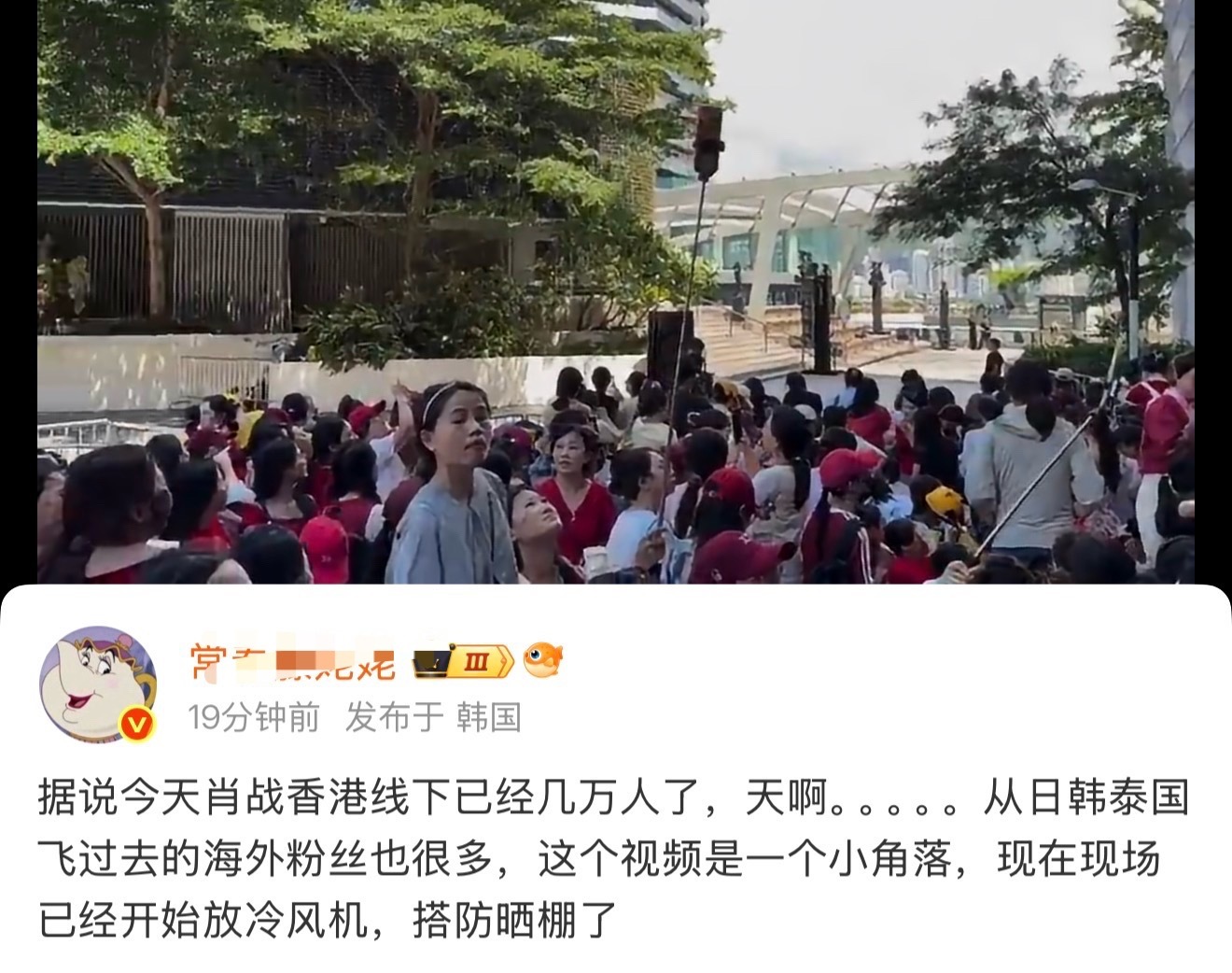 呀呀呀呀，冷风机呀呀呀呀，防晒棚真心疼粉丝，提前就搭上了