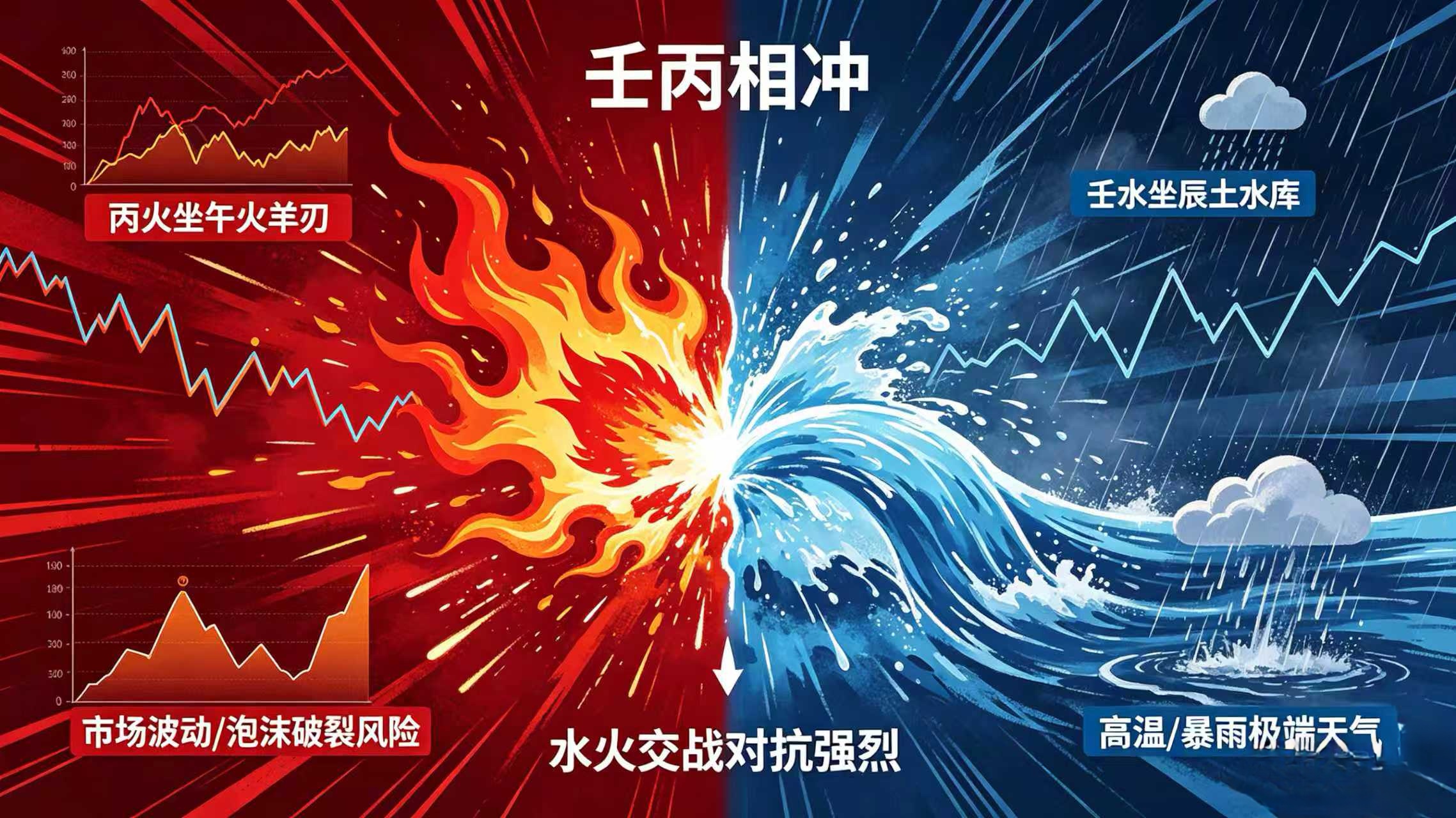 丙午年壬辰月，是火年遇水月，水火能量相互制衡，水也会压制过于热情的火，让人们做事