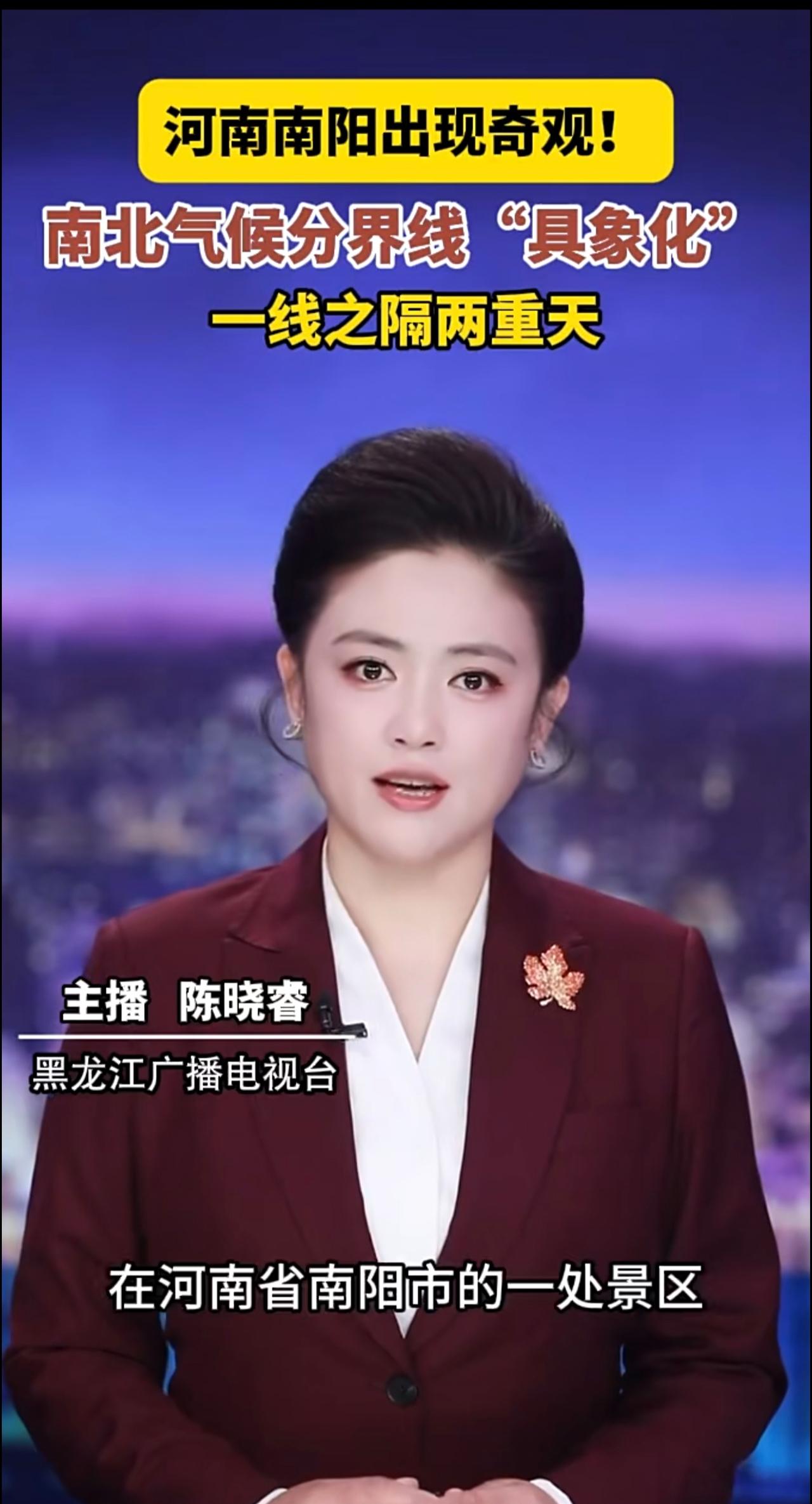 河南南阳出现奇观！南北气候分界线“具象化”，一线之隔两重天。