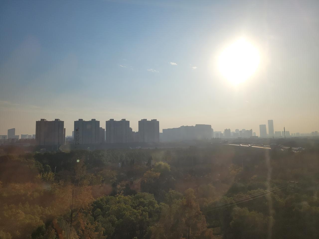 一出上海，到苏州就天空全灰了，像哭过。北京早已树木凋零，我和老婆去上海南京看