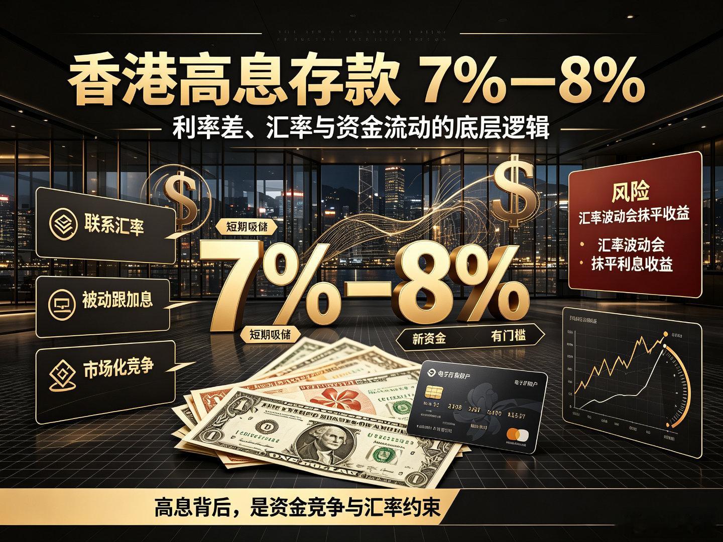 香港银行存款市场再现「高息揽客」的现象，为什么香港的存款利息能高达7%-8