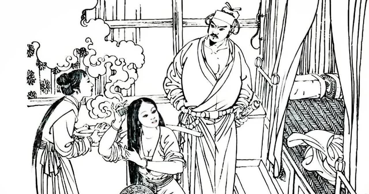 这是《水浒传》中的三个人物。一开始我还以为是林冲呢，可是林冲夫妇都是规规矩矩、端