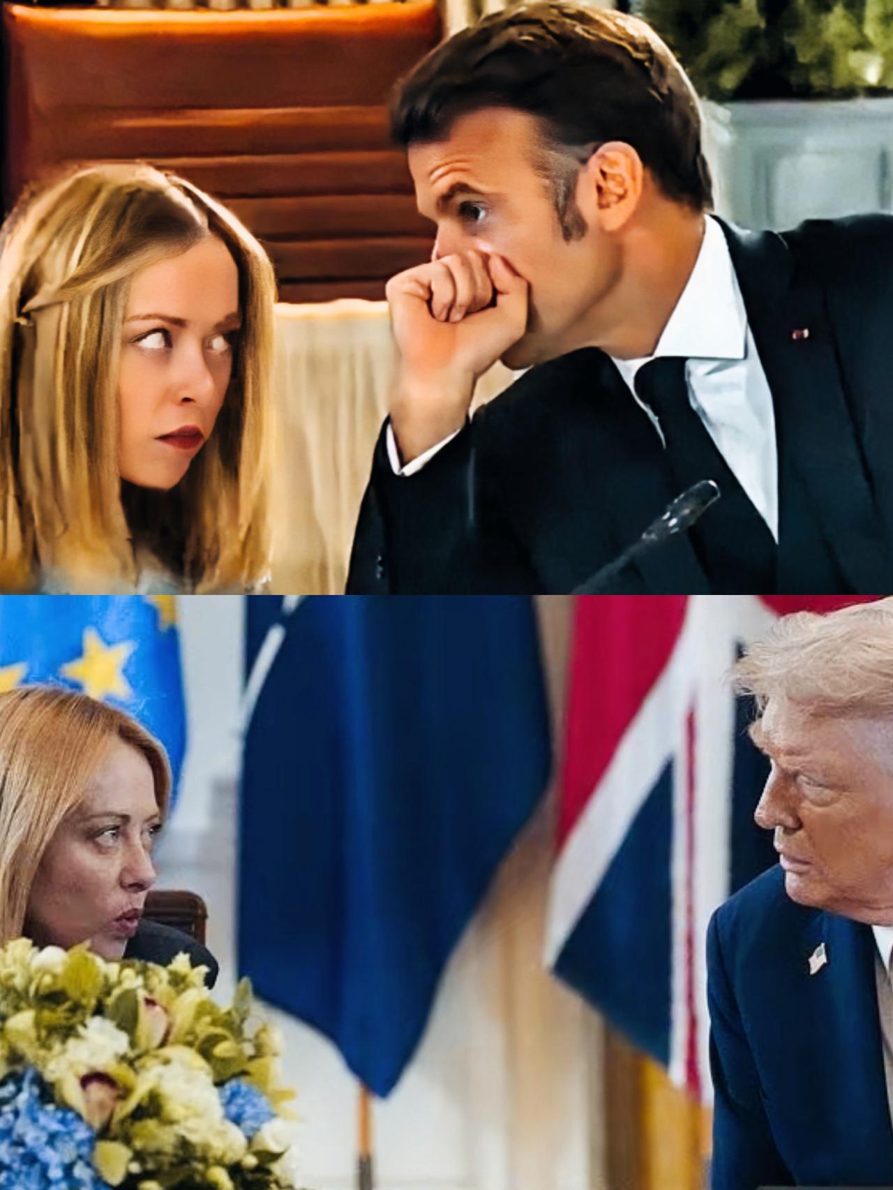 梅洛尼看向马克龙和特朗普时，不同的眼神包含着什么含义呢？马克龙说了什么话，让梅