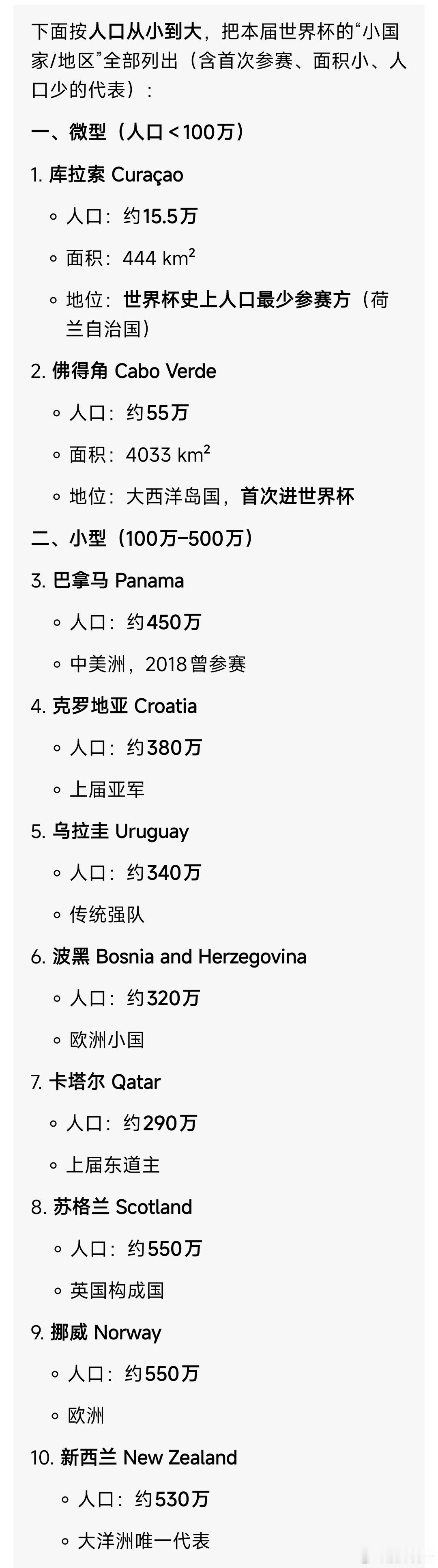 库拉索🇨🇼佛得角🇨🇻这种弹丸小国，人口不及我们一个小县城，却也能站上世界