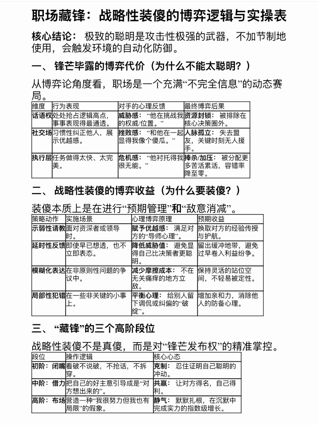 职场中装傻的生存博弈手段