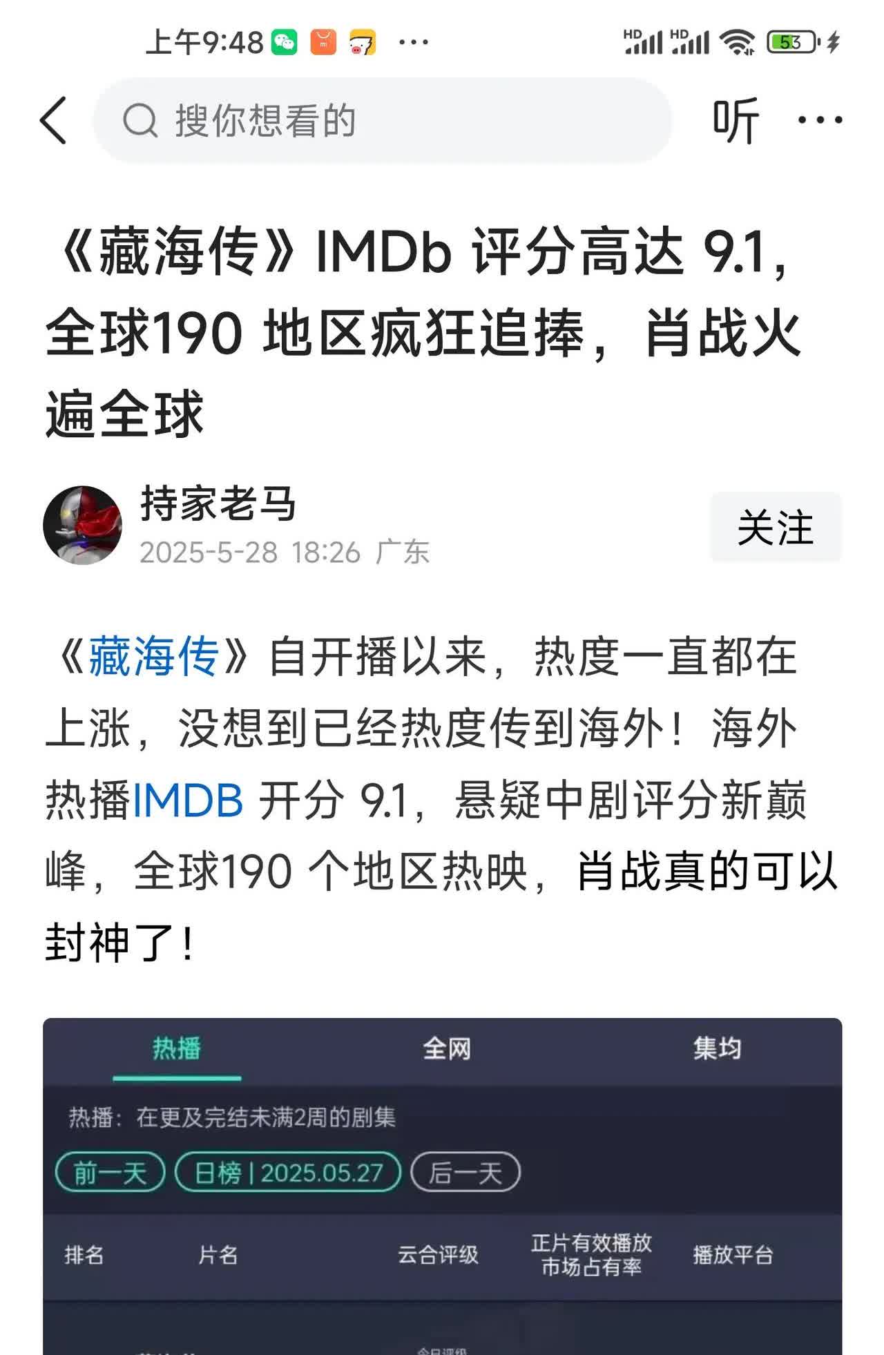 被内娱严格“防爆”的肖战又火了，这次是火遍全球。肖战曾被娱乐圈断