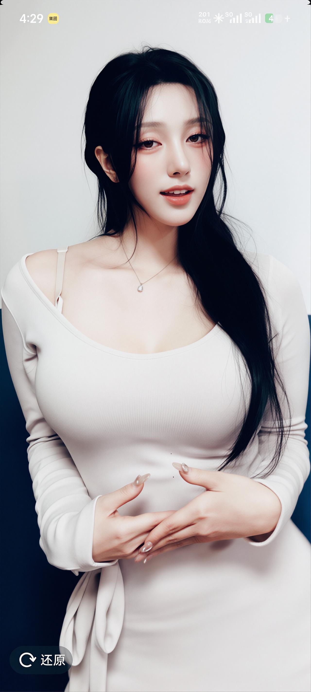 温柔甜美的白裙少女，优雅气质满分！🌸💕