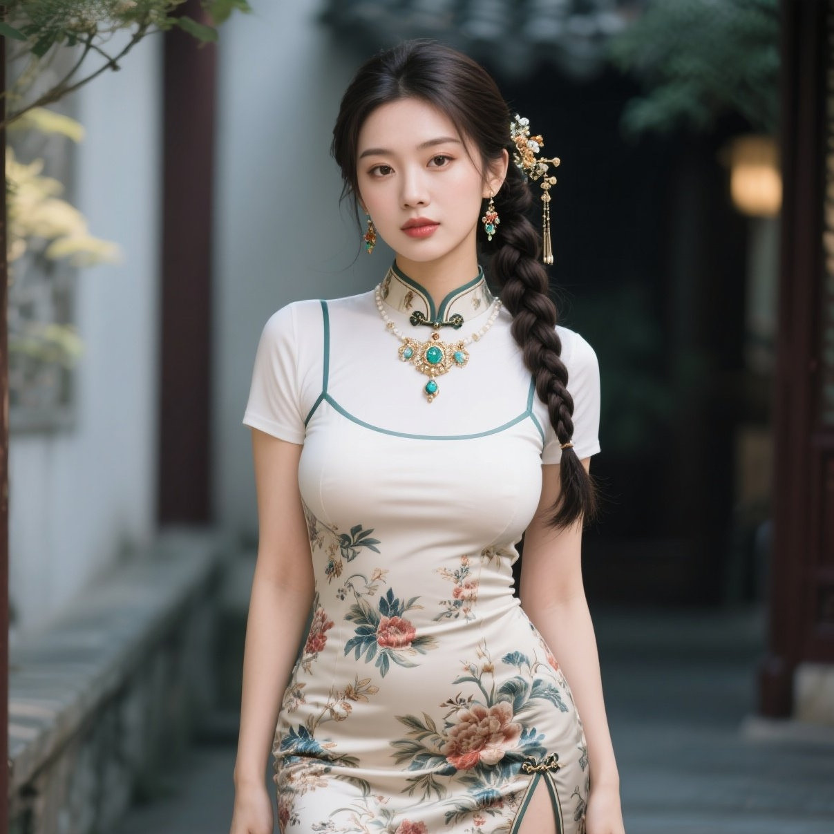 旗袍美人笑嫣然，丰腴身段最缠绵