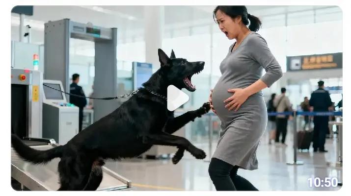 北京机场安检犬突然猛扑孕妇,全场指责谩骂1小时后所有人都沉默了北京机场那事