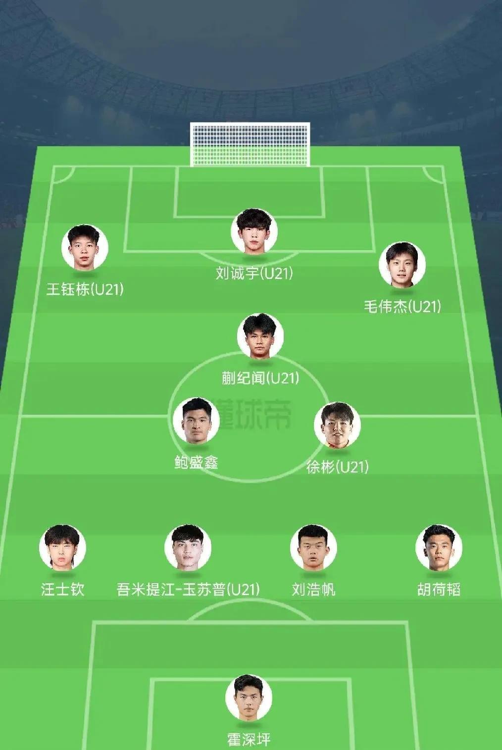 9月的U23亚洲杯预选赛，主教练安东尼奥应该排出这个阵容能不能晋级明年的正赛。