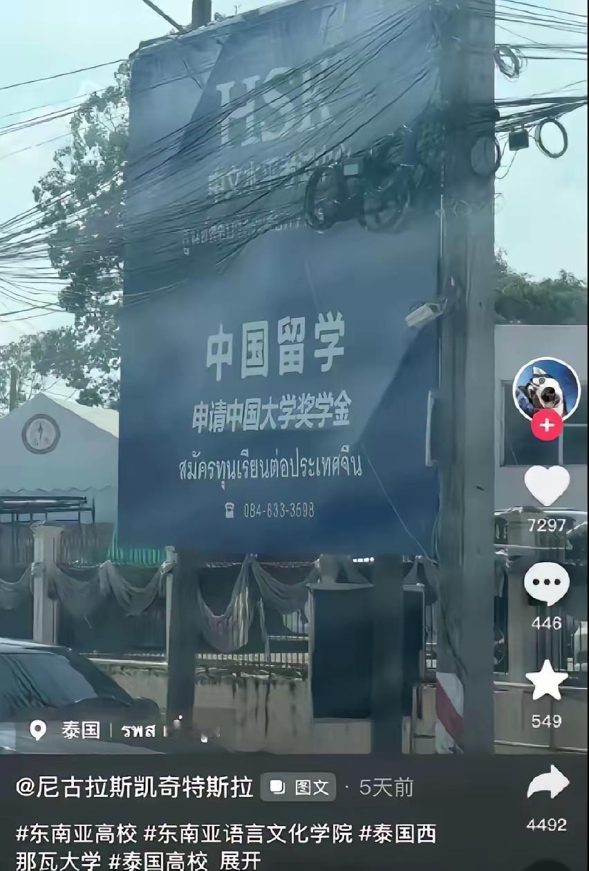 天呐，这是什么大学在在国外树立的广告，难道在我国的外国留学生，就这样求来的吗？
