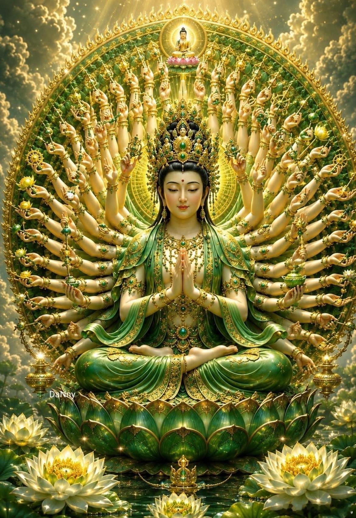 遇到千手观音，别划走🙏观音赐吉祥，有缘之人快接福！愿佛光护佑全家，日日皆顺遂，