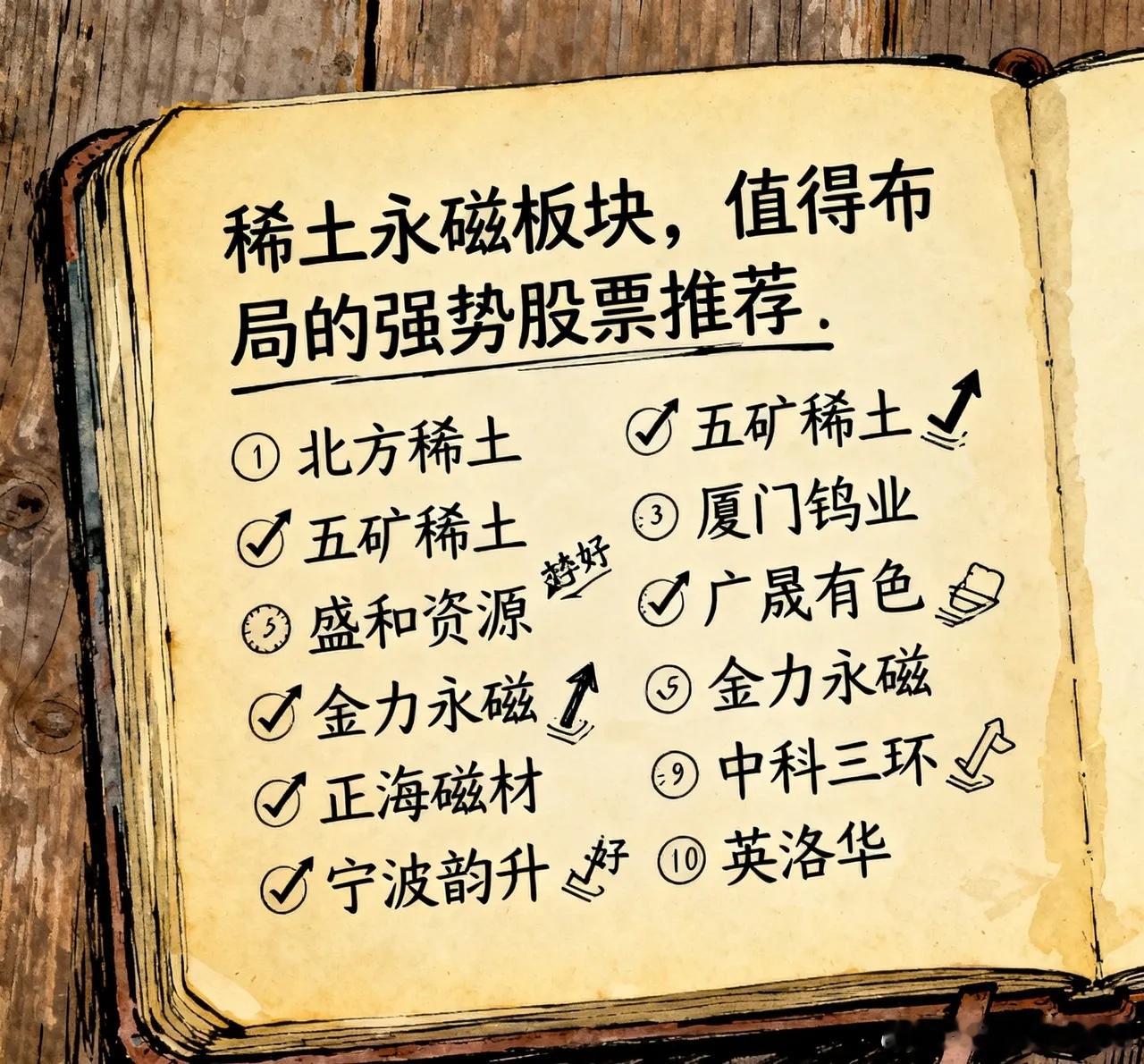 稀土永磁板块，具有一定布局价值的10支股票，具体介绍如下：1.北方稀土：国内稀