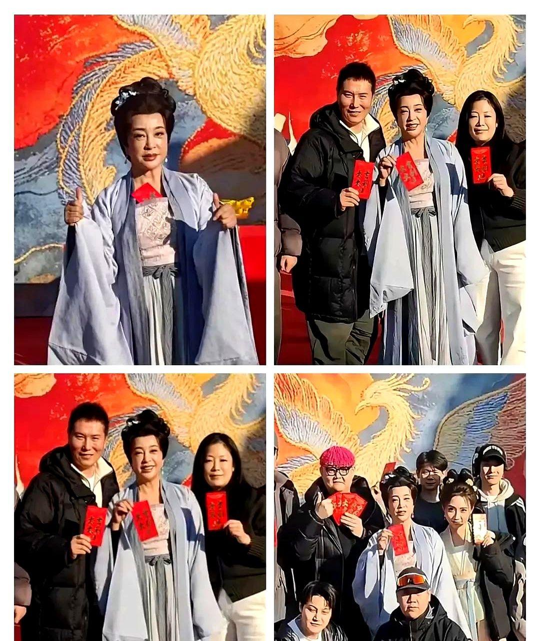 75岁刘晓庆横店当女主，年轻人都得小跑跟着。一身古装站C位，腰板挺直，精神头