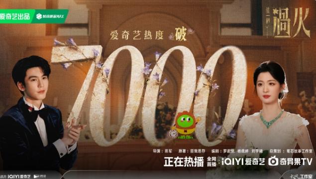 《这一秒过火》站内热度破7000！《这一秒过火》双平台播出，热度分流的情况下，