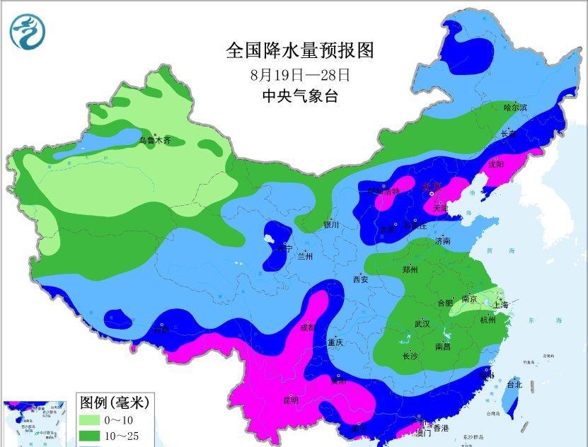 根据中央气象台预报，未来十天我国西南大部、华北中南部、东北南部地区雨水偏多，黄淮