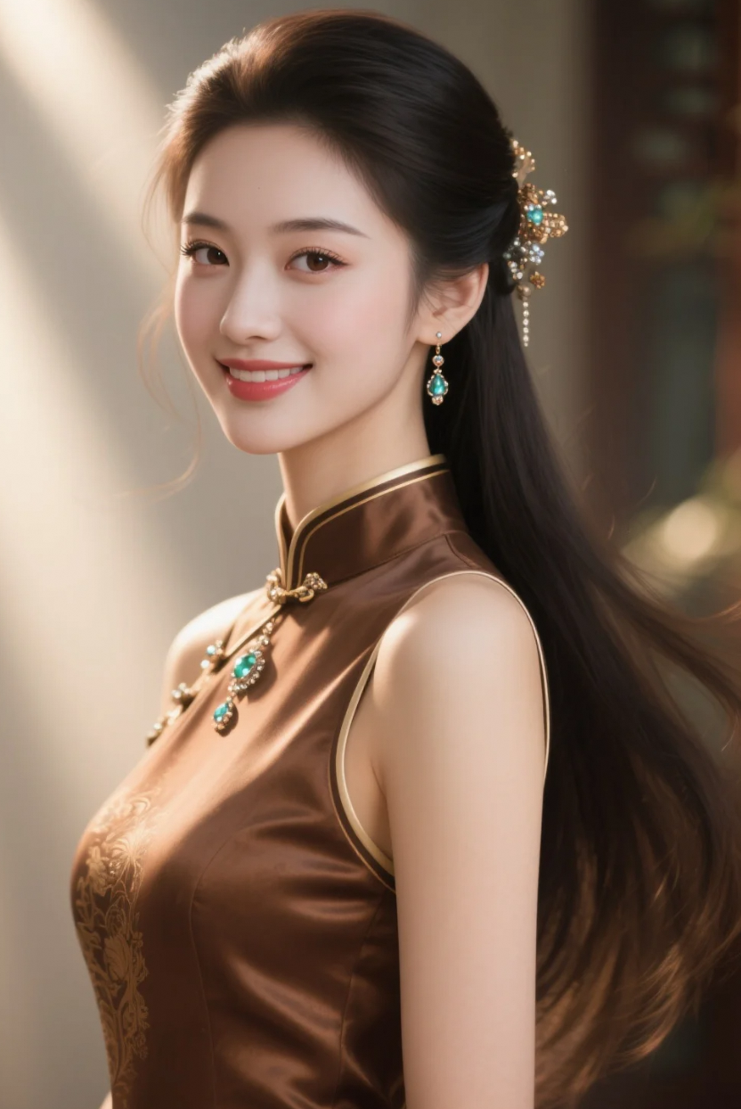一件旗袍，让她成了行走的氛围感