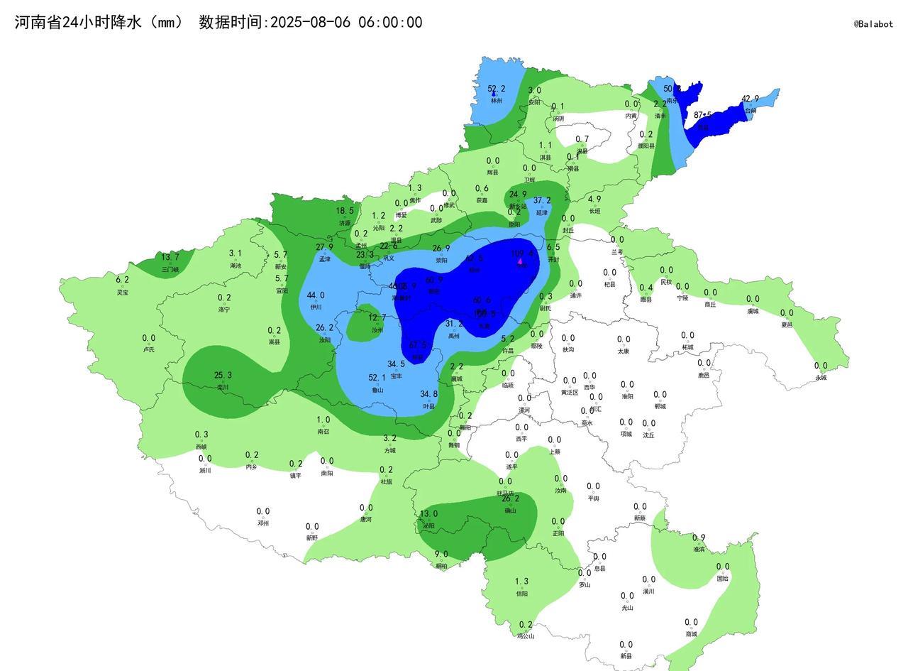 昨日今晨，郑州国家站点迎来今年首个暴雨日，过程累计雨量超过60mm。同时在中牟、