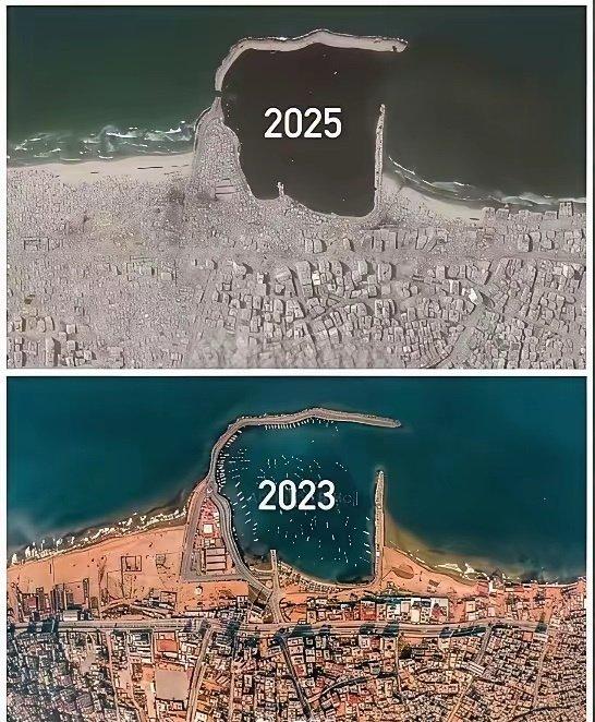 看到这两张高清航拍照片，真的让人感到心碎，战争就是这么残酷。2023年的加