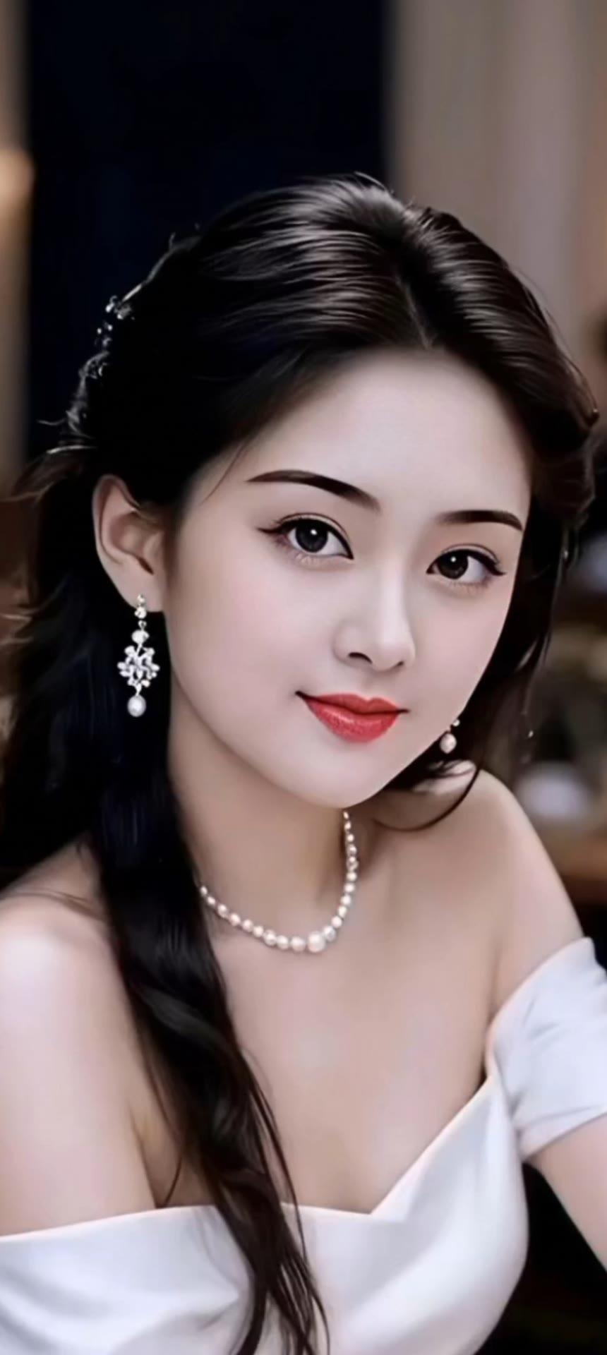 优雅气质，珍珠项链与耳环的完美搭配，尽显女性魅力！💎✨