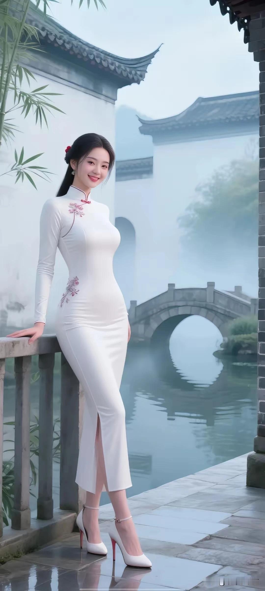 出水芙蓉，亭亭玉立。冰肌玉骨，明眸皓齿。花容月貌，梨花带雨。眉清目秀，美如