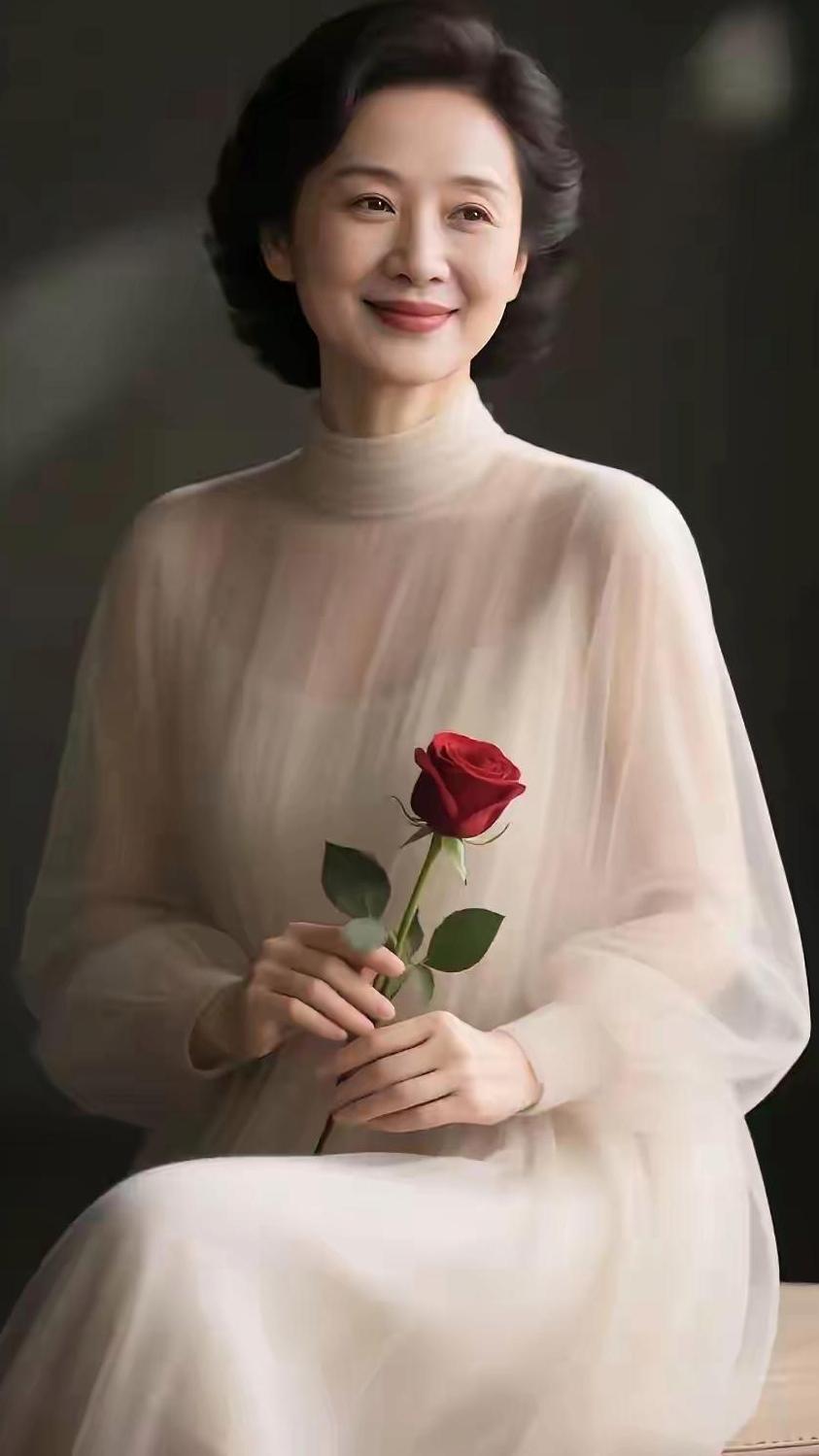 温柔时光，静享一朵红玫瑰的美好。