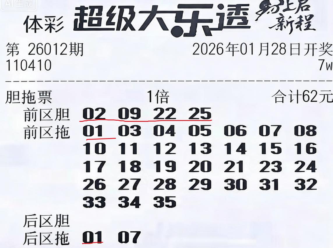 彩友4胆全中票实在太可惜：02092225极限定位4胆全中，如此高超难度定