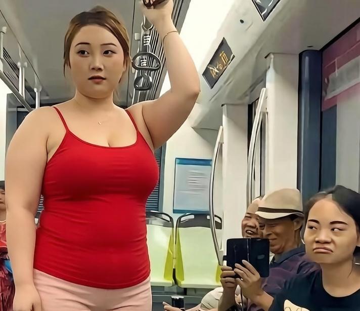 这眼神是羡慕嫉妒恨吗？你看坐在地铁里的这位姐姐，嘴角微微向下，眉头轻锁，那表情