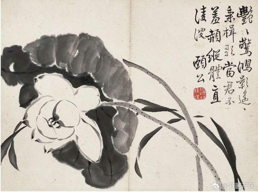 边寿民花卉芦雁册。边寿民乾隆时颇负盛名，为扬州八家之一。善花鸟蔬果，尤擅画芦雁