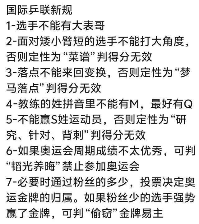 请教孙颖莎粉丝一个问题，巴黎奥运会决赛，陈梦赢了孙颖莎后，你们说是因为陈梦有菜谱