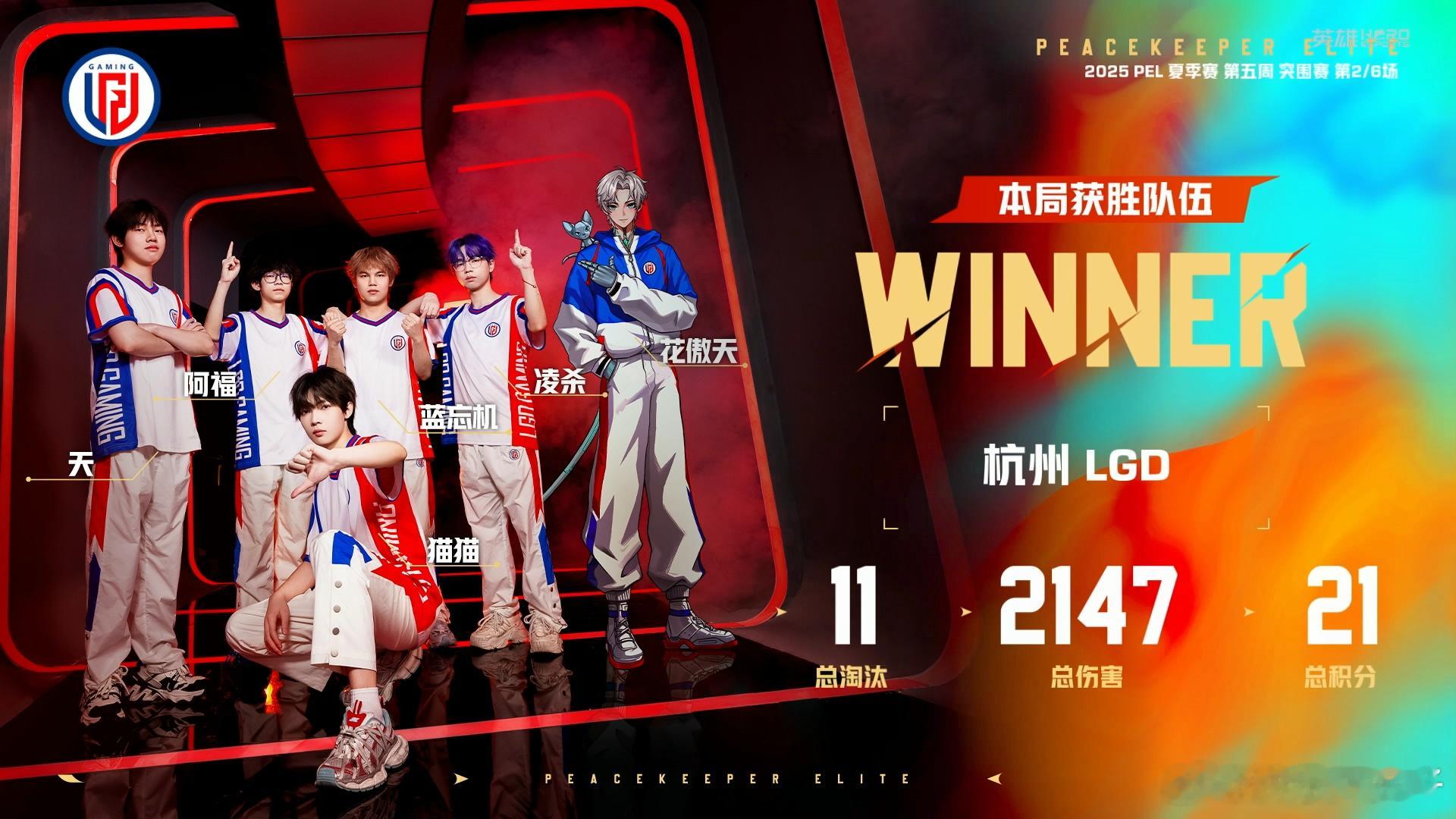 LGD11淘汰海岛吃鸡LGD突围赛吃鸡，单场11淘汰拿下21分。LGD和平精英