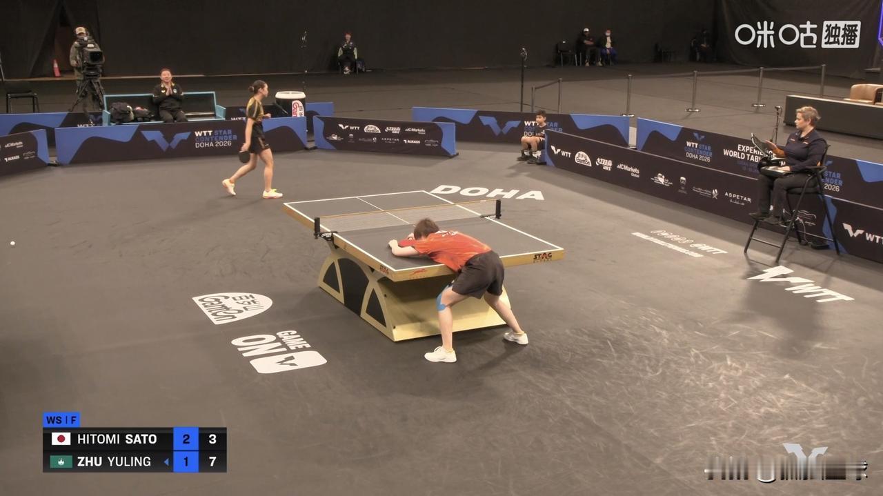 朱雨玲夺冠，有谁注意到他累成啥样了？在和佐藤瞳有一个球打了一百多拍以后，朱雨