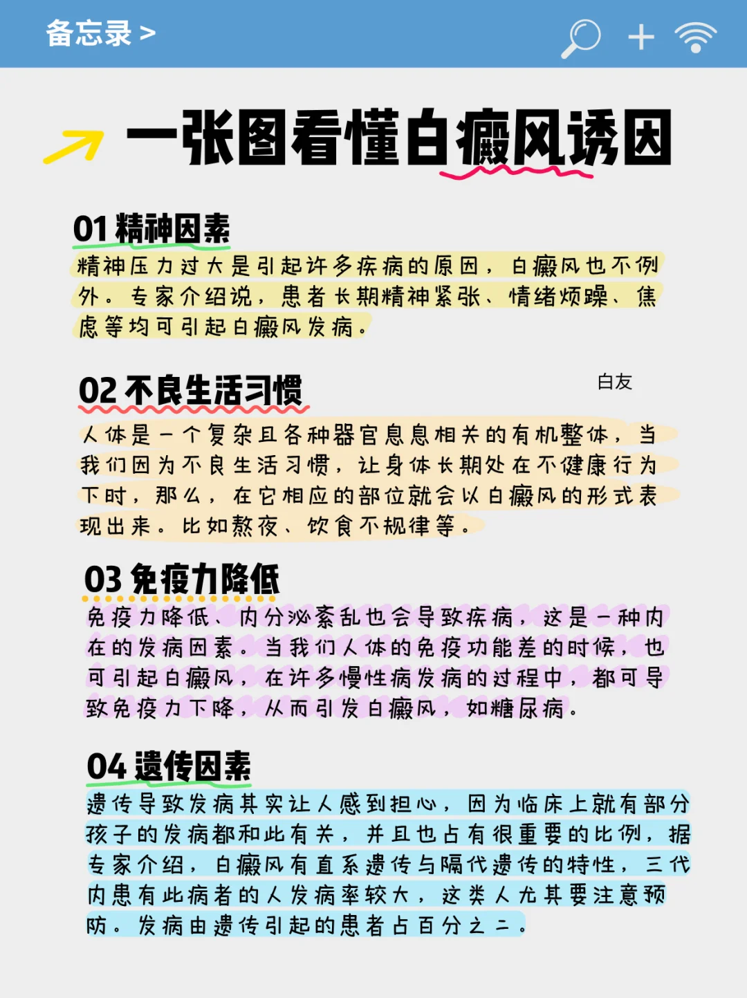 一张图看懂白癜风诱因❗建议收藏