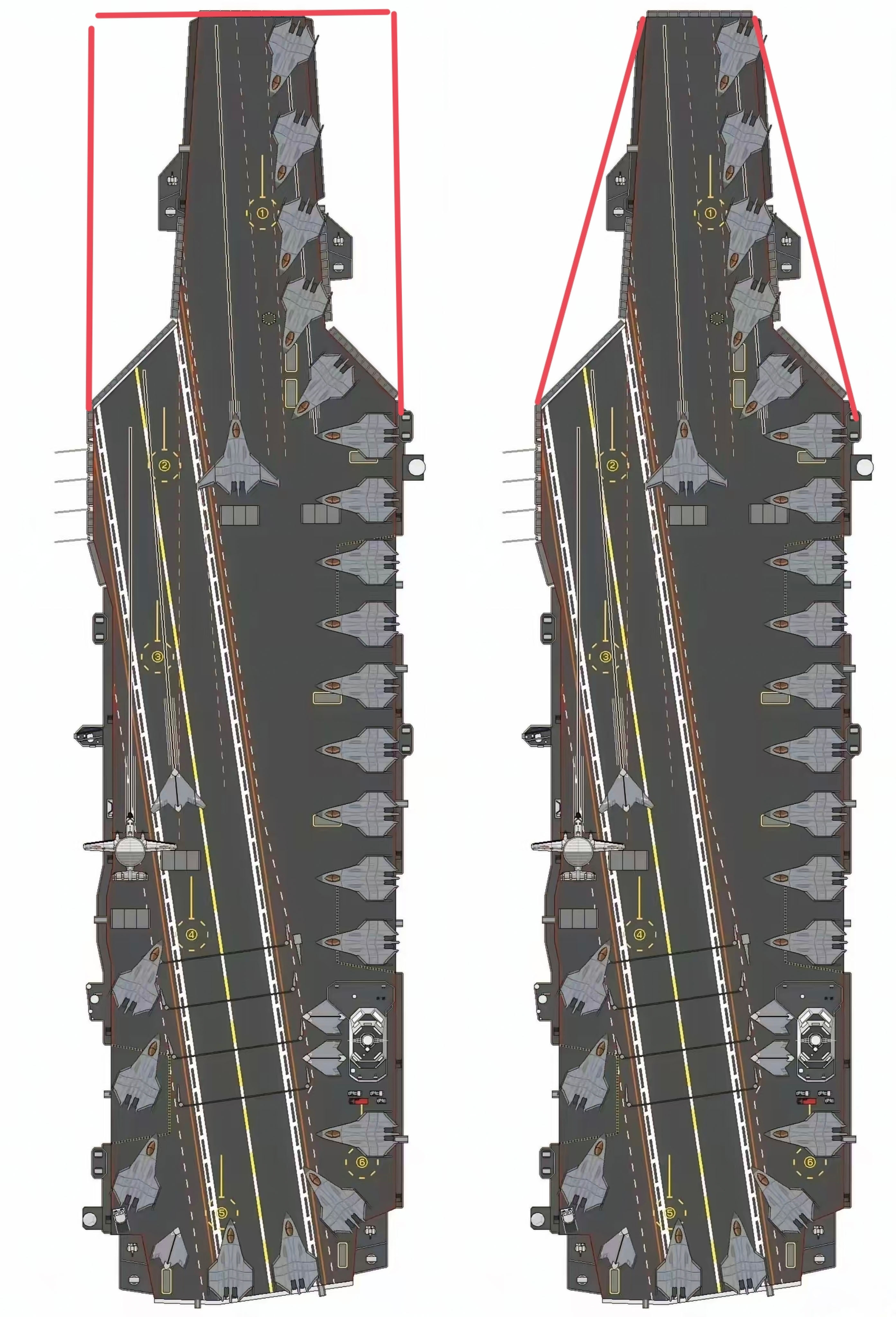 为什么现代航母要做成不规则的甲板？现代航母做成不规则的斜角甲板，核心是为了提升作