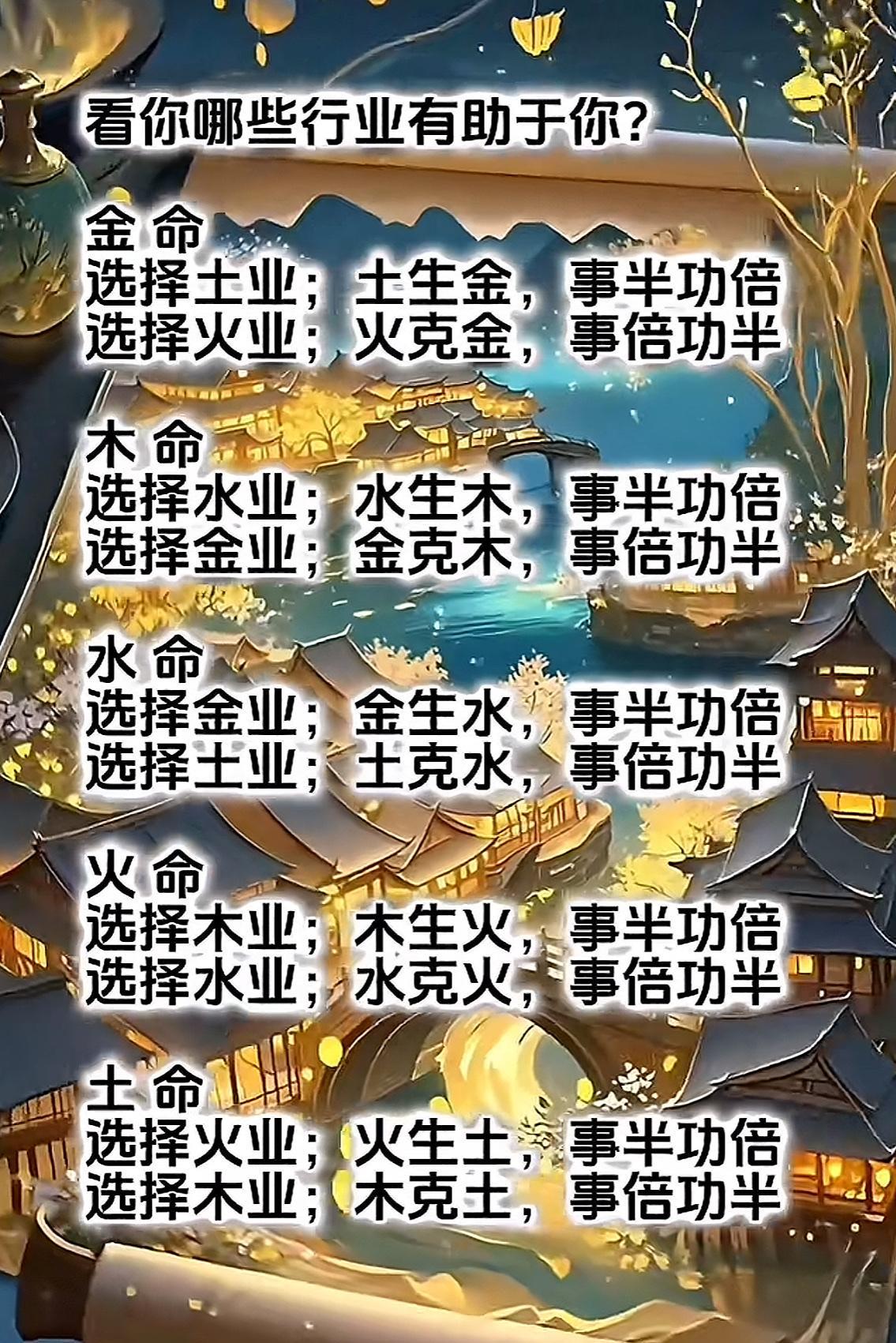 金木水和土看自己适合哪一行