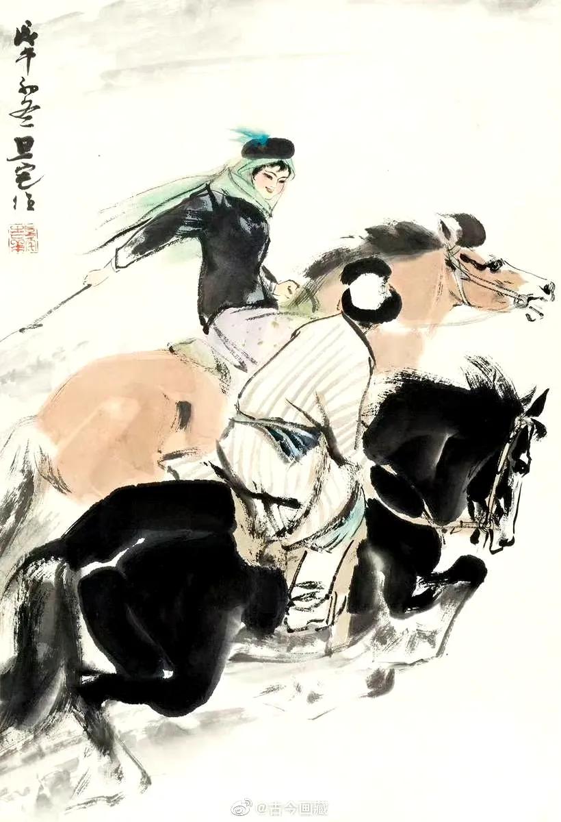 刘旦宅画马，笔致生动雅健，气韵自由豪放！刘旦宅（1931—2011），原名