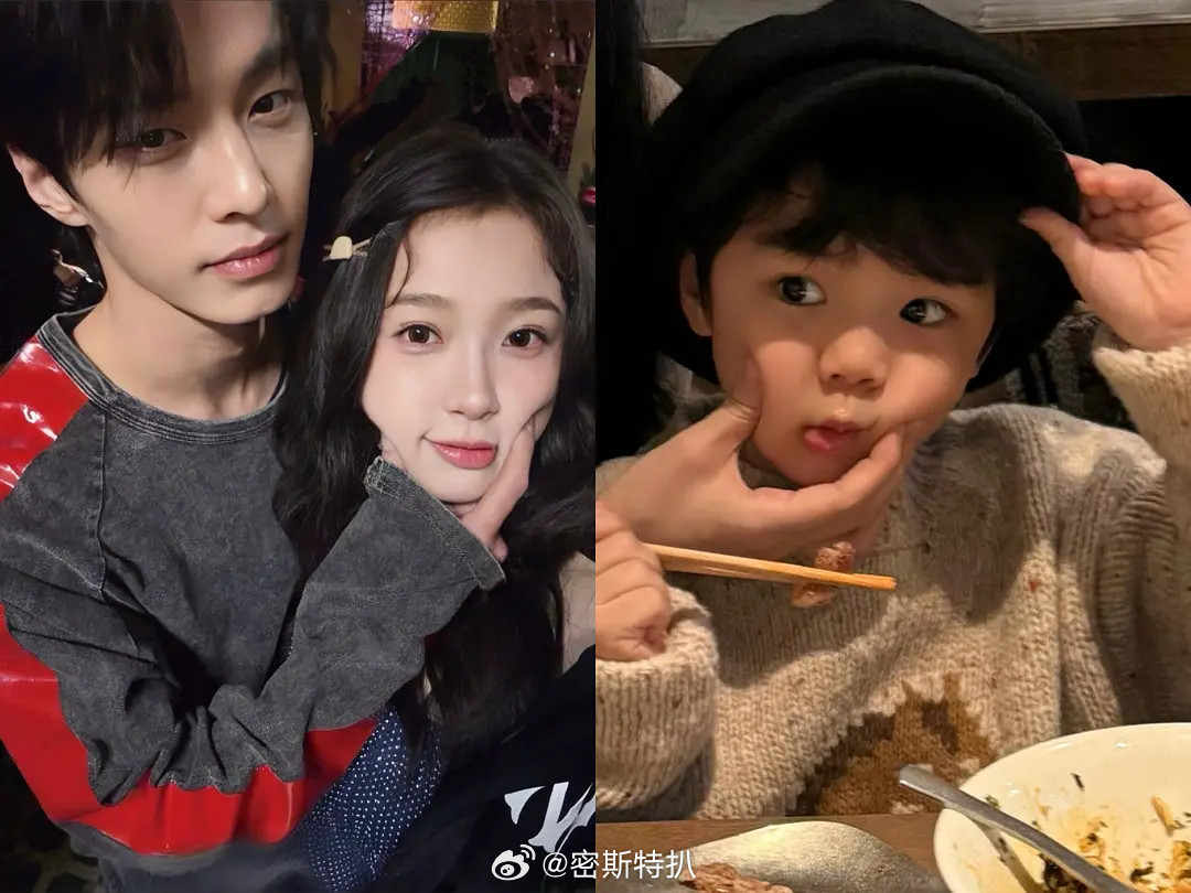 虞书欣带着剧中的儿子去何与开的烧烤店打卡同款位置还用了一样的拍照姿势力挺二