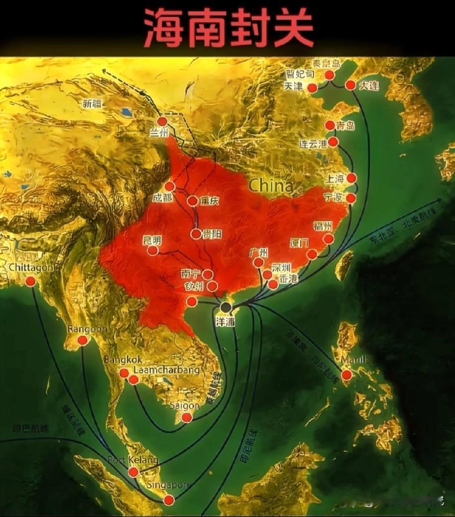 海南封关以后，相信海南未来的经济将会更上一层楼，从图片能够看出海南的地理位置非常