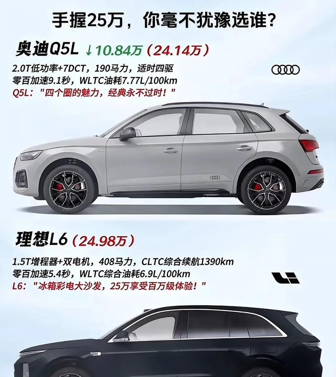 网友：但凡犹豫一秒都是对新能源的不尊重，理想很不错，我选择小时候的梦想——奥迪。