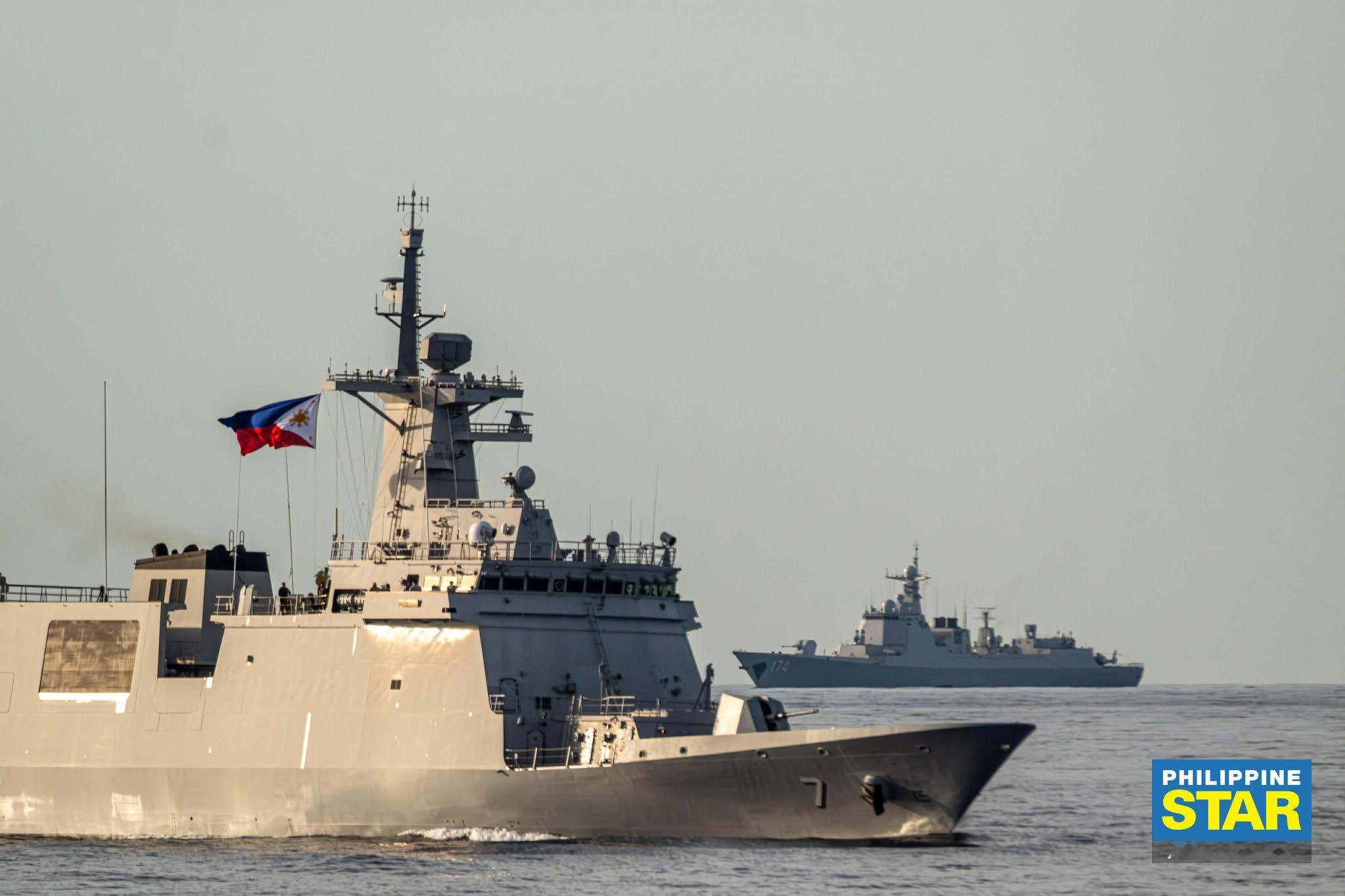 合肥舰近距离监视美菲澳南海军演——2月15号～16号，菲律宾拉拢美国和澳大利亚在